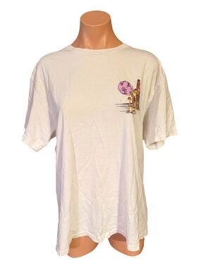 A-Lab Mens Large Space Wizard Mushroom Graphic White Short Sleeve T-Shirt Tee